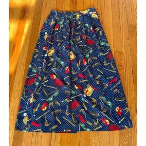 Vintage Medium Sophisticates by Pendleton Rayon Skirt Blue Polka Dot Lipstick